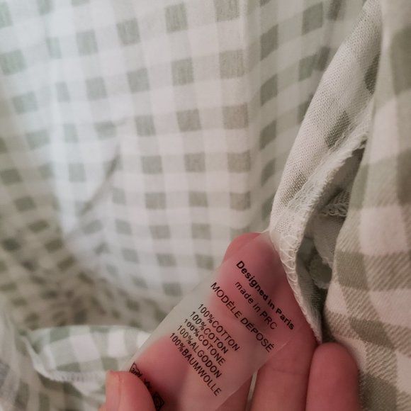 NWT green and white ruffled gingham top - Picture 7 of 7